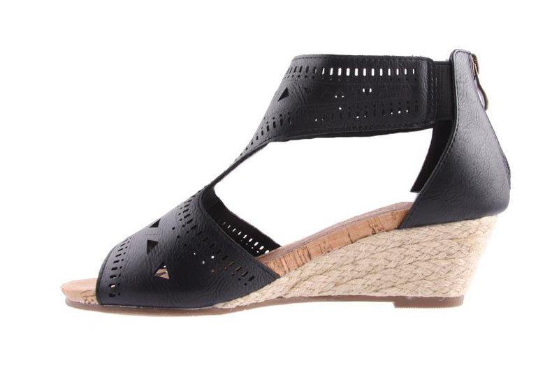 Women's strappy heel, wedge